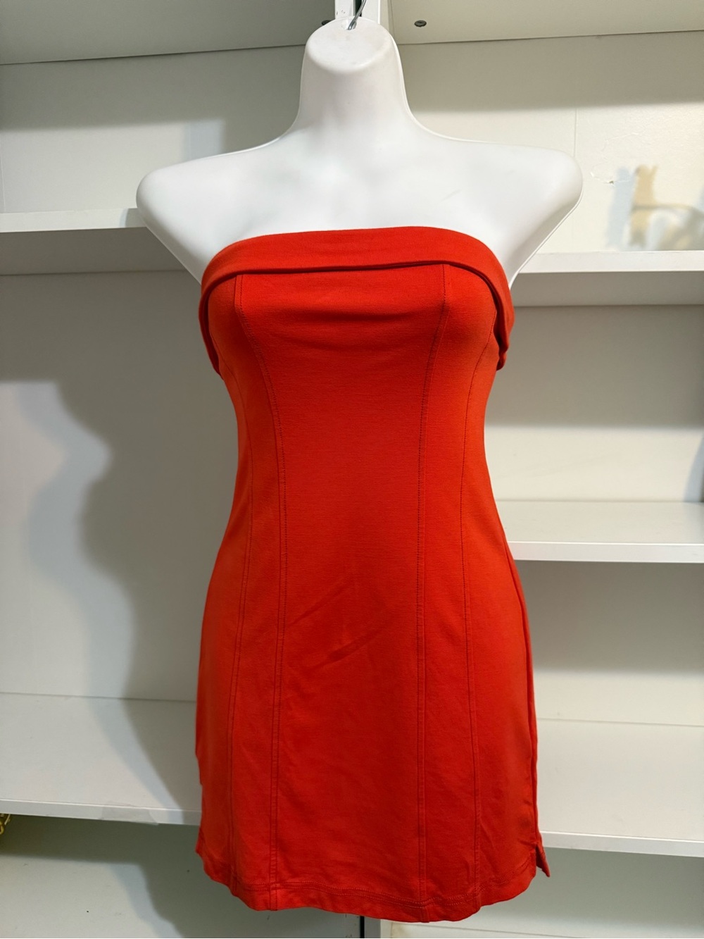 URBAN OUTFITTERS ORANGE STRAPLESS DRESS SP - Picture 2 of 10